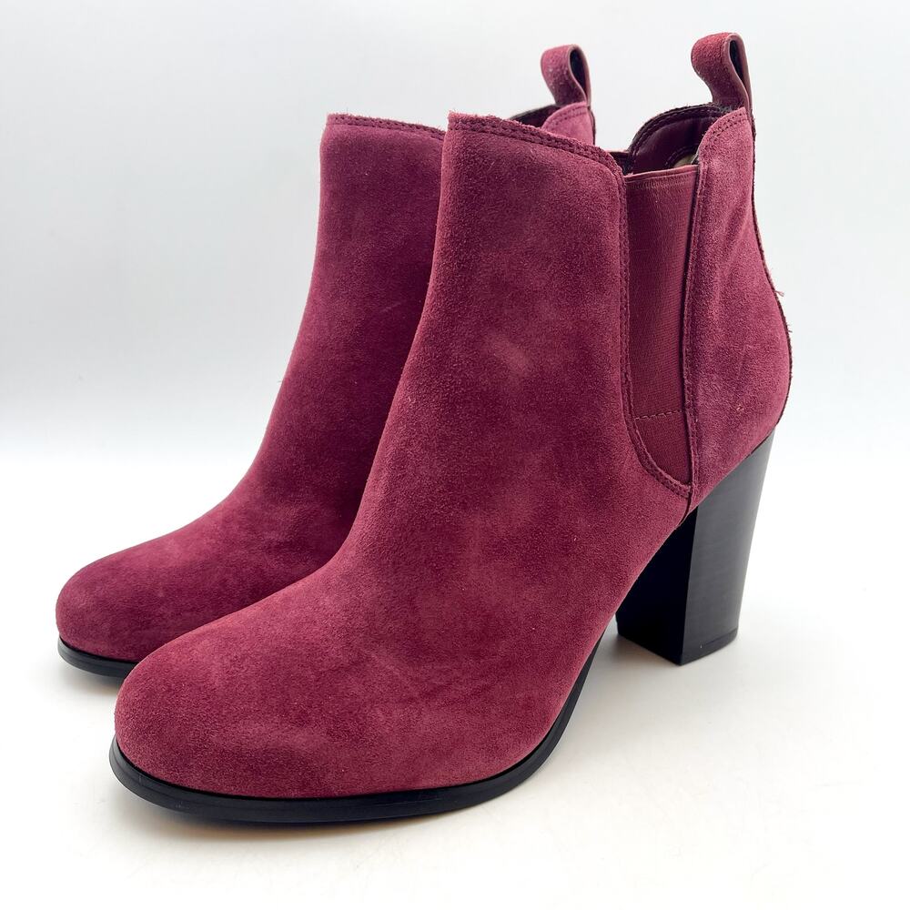 MICHAEL KORS Womens Evaline Booties Size 8.5M Mulberry Red Suede Heeled NWOB - Picture 4 of 14